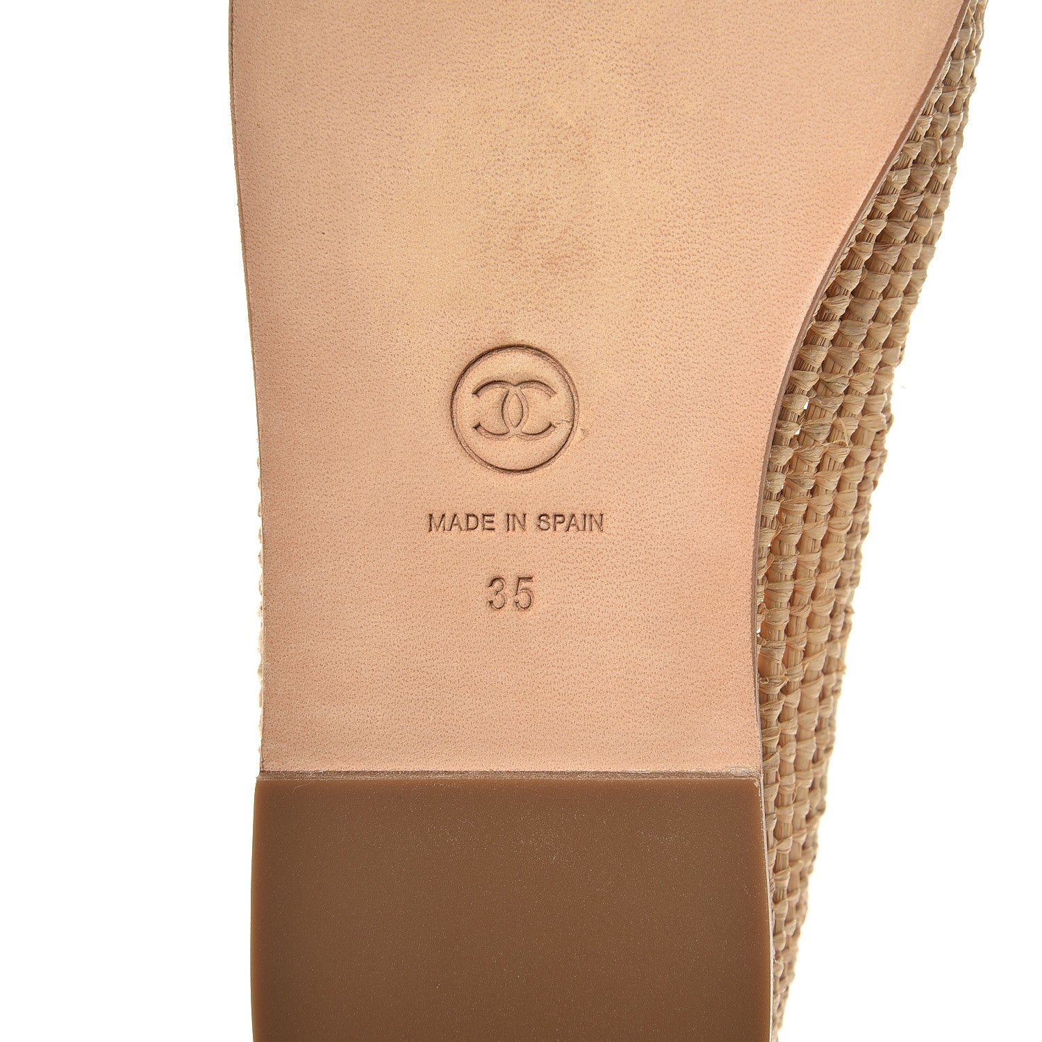 Chanel Lambskin Grosgrain CC Espadrilles 35 Ivory Black 7 of 9
