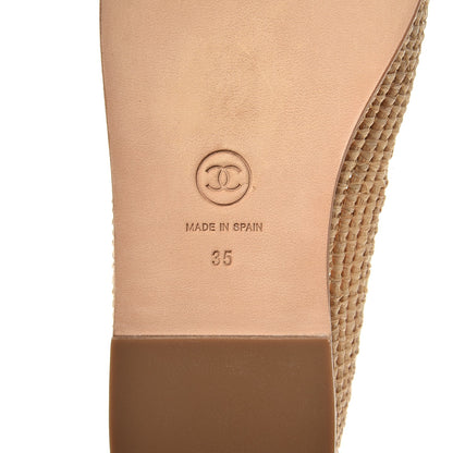 Chanel Lambskin Grosgrain CC Espadrilles 35 Ivory Black 7 of 9