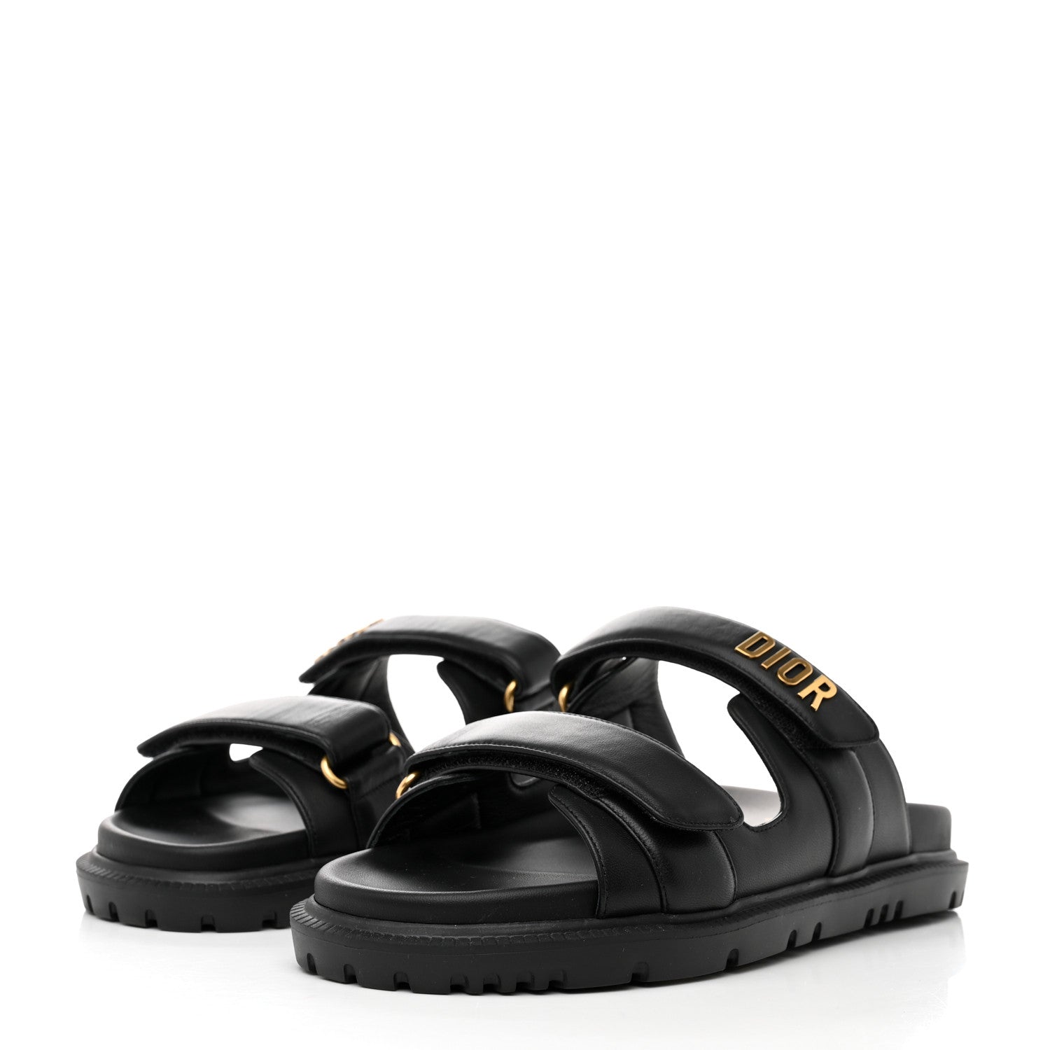 Christian Dior Lambskin Dioract 10mm Slide Sandals 40.5 Black 3 of 9