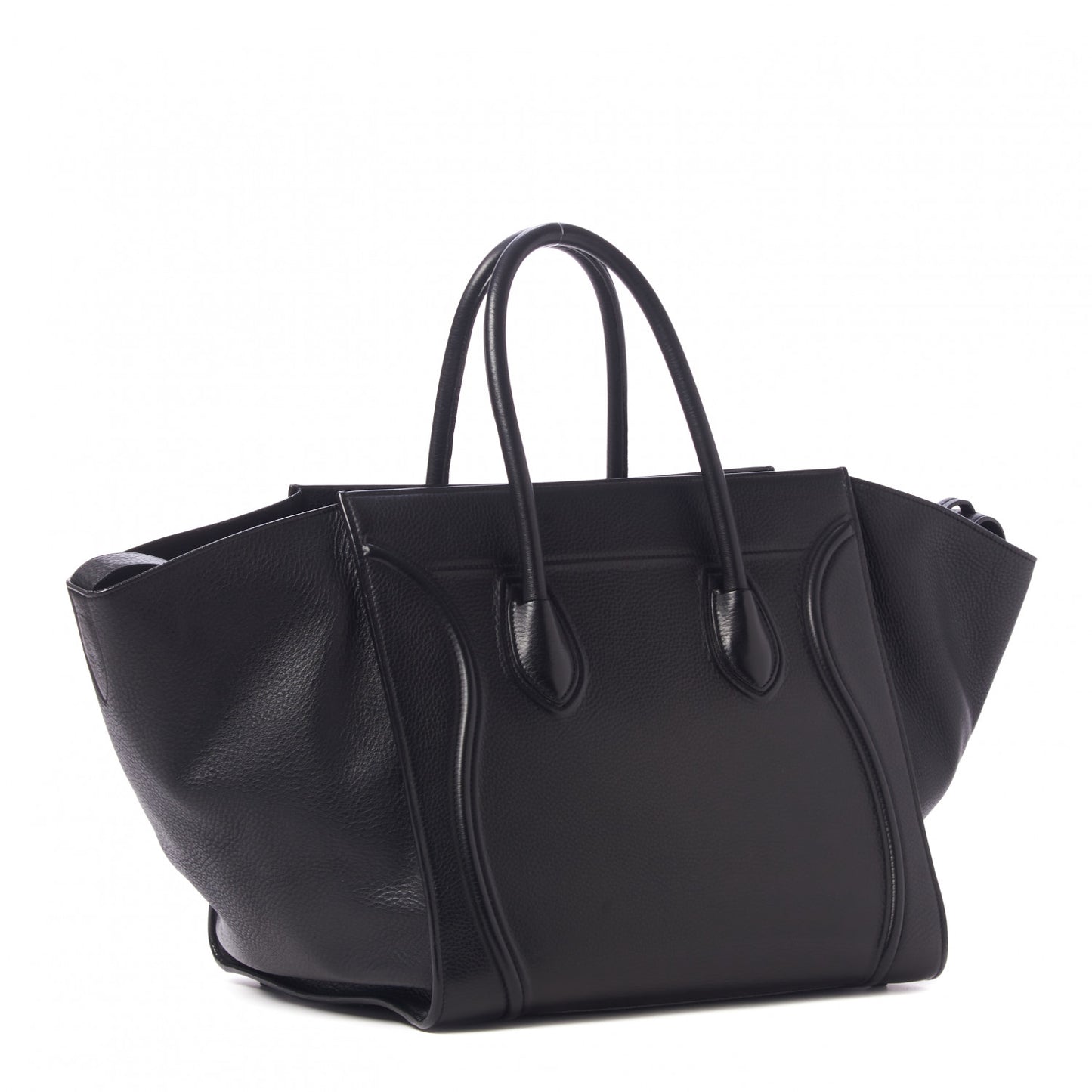 Grained Calfskin Medium Phantom Luggage Black