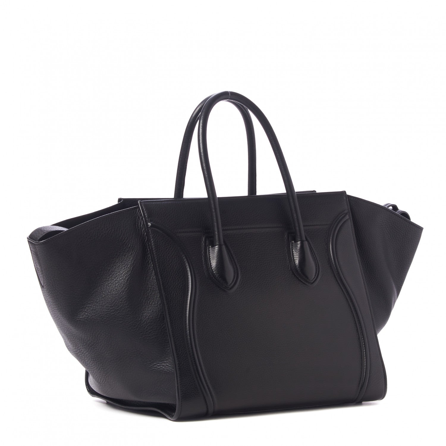 Celine Grained Calfskin Medium Phantom Luggage Black 3 of 9