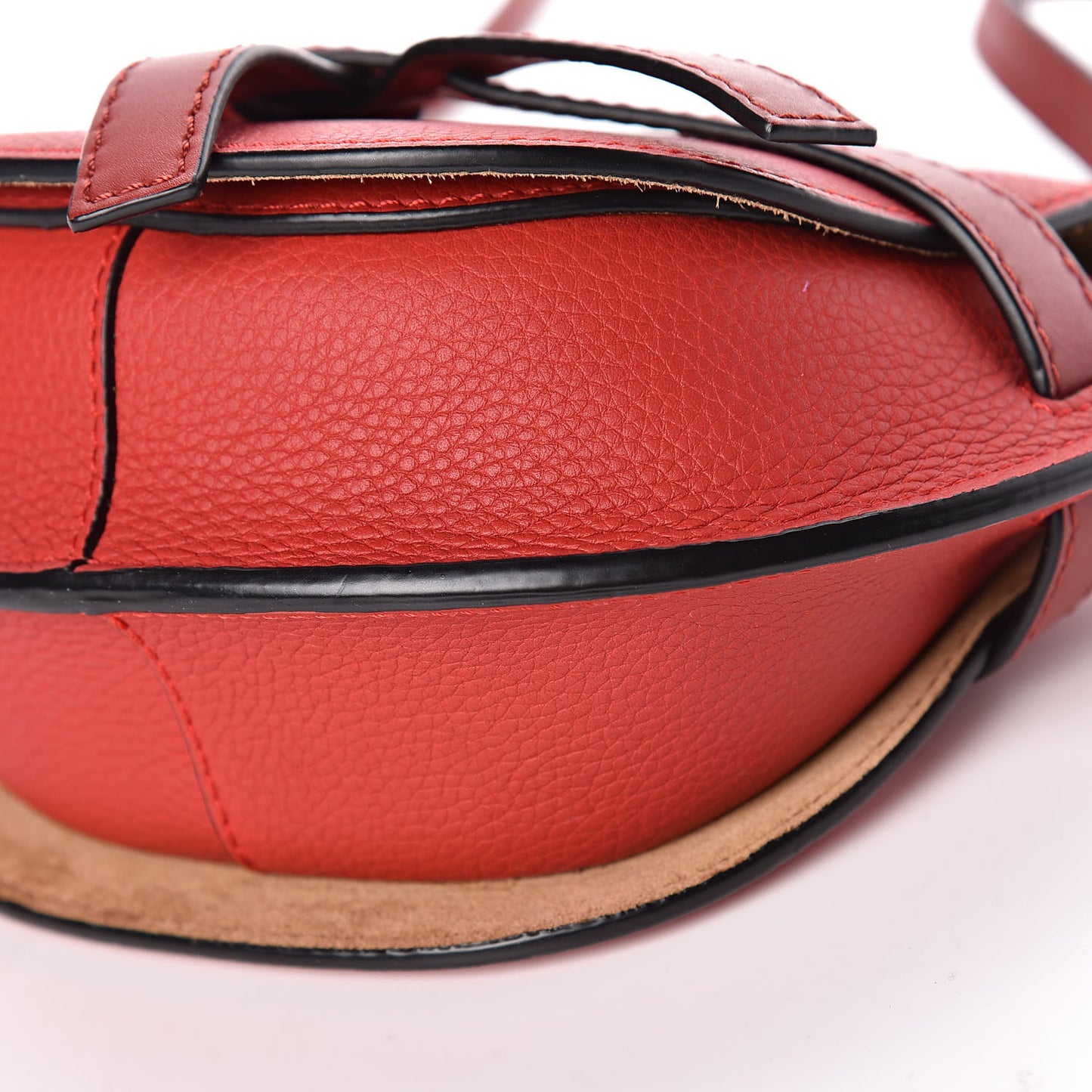 Grained Calfskin Mini Gate Crossbody Bag Scarlet Burnt Red