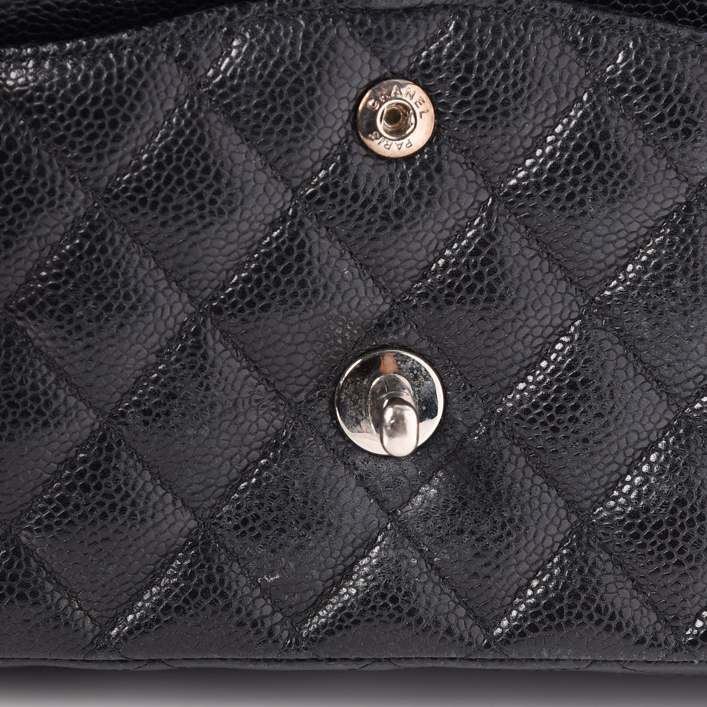 Caviar Quilted Medium Double Flap Black