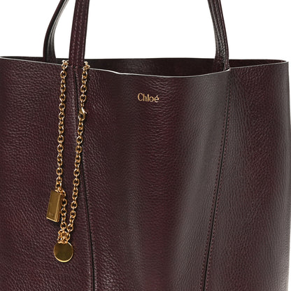 Chloe Grained Calfskin Medium Spin Tote Perfect Plum 7 of 9