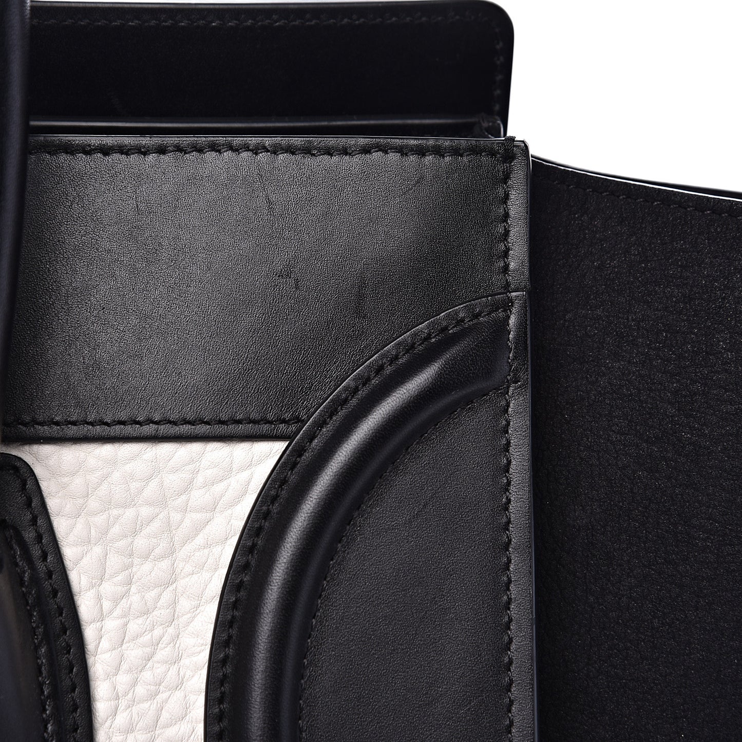Bullhide Calfskin Mini Bi-Color Luggage Black White