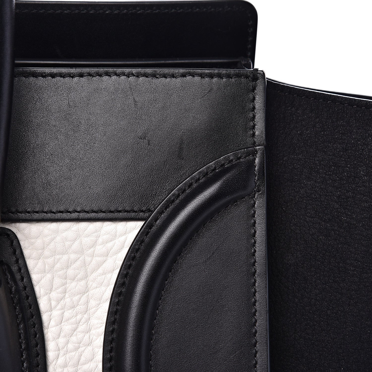Celine Bullhide Calfskin Mini Bi-Color Luggage Black White 14 of 16