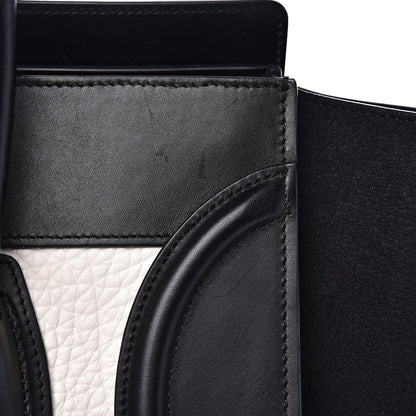 Celine Bullhide Calfskin Mini Bi-Color Luggage Black White 14 of 16