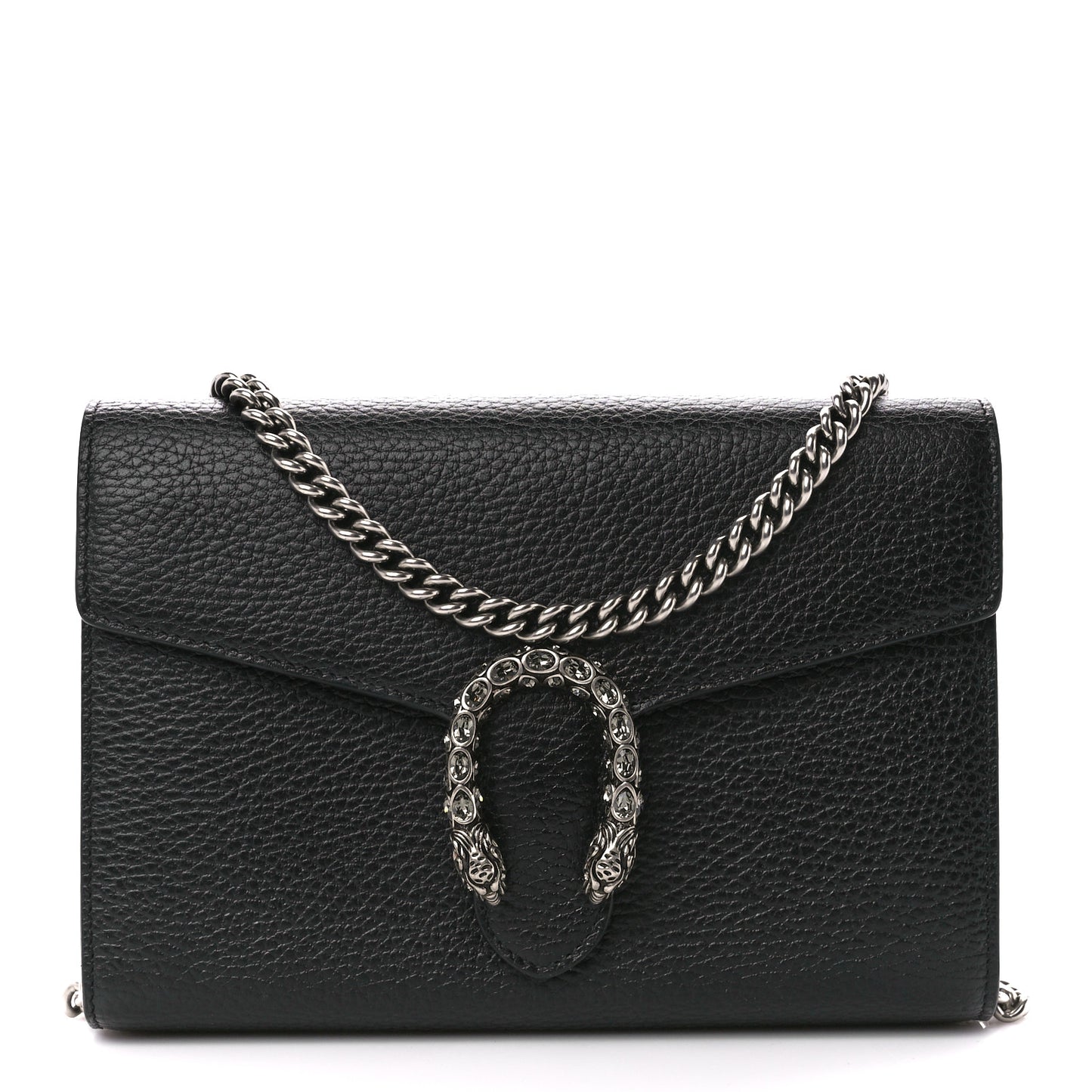 Calfskin Mini Dionysus Chain Wallet Black