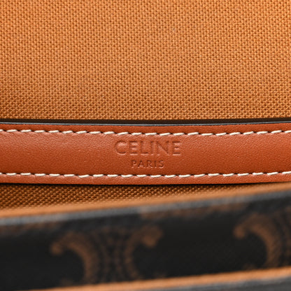Celine Triomphe Canvas Medium Folco Bag Tan 6 of 10