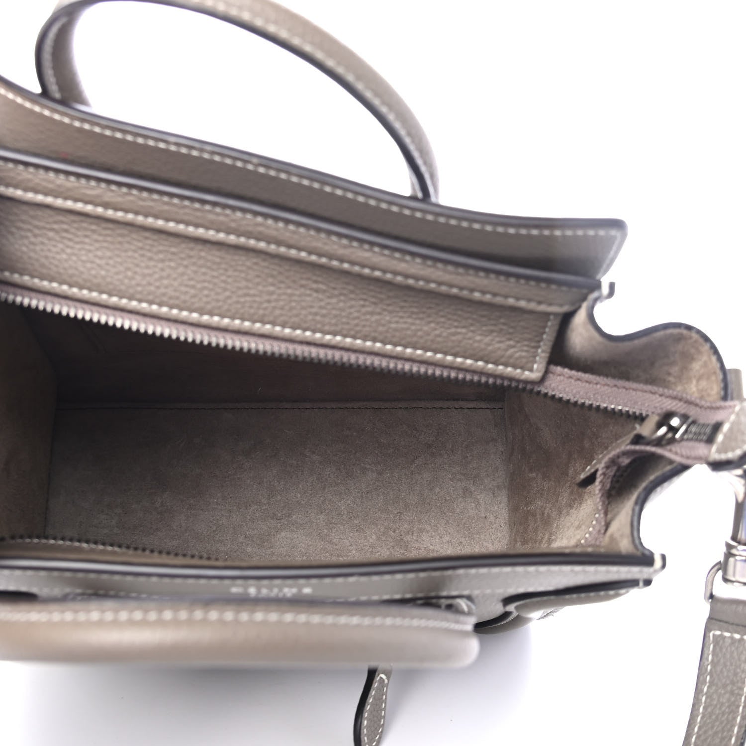 Celine Drummed Calfskin Nano Luggage Souris 4 of 4