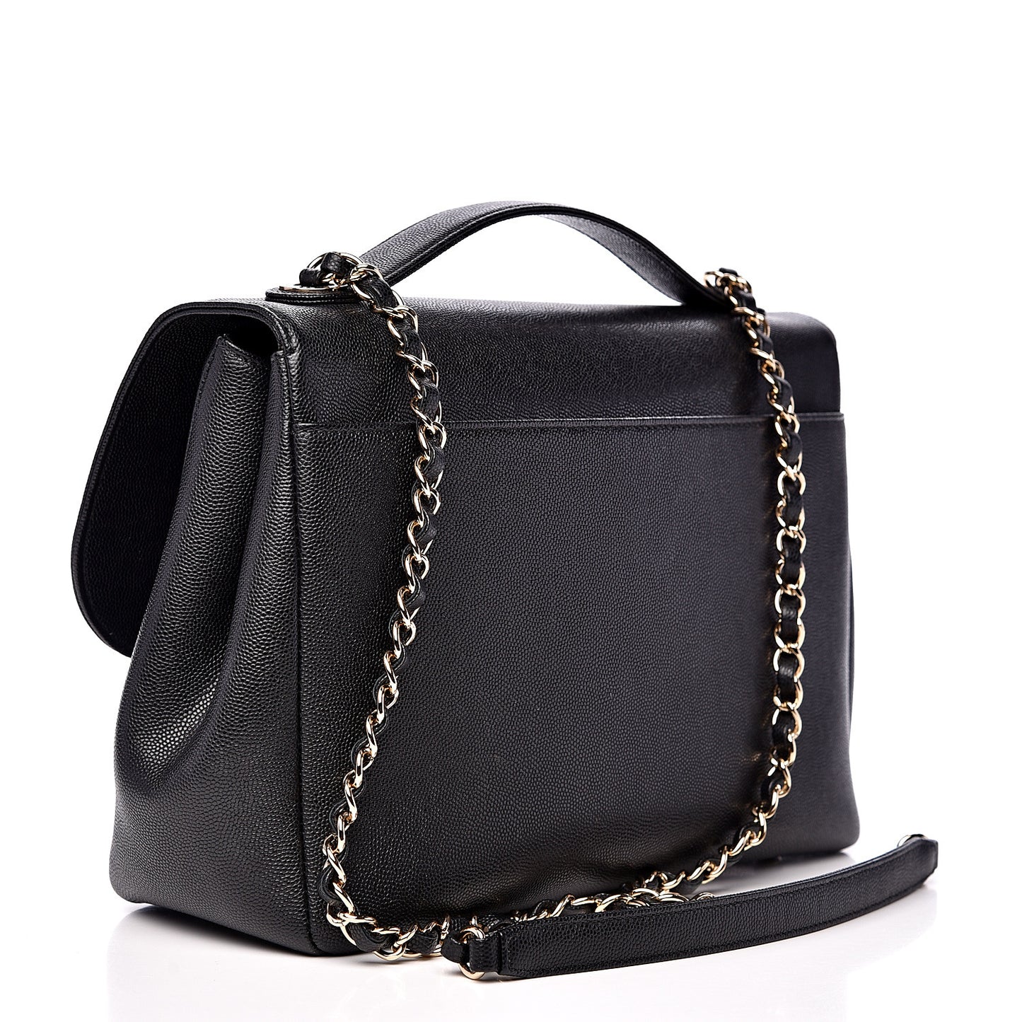 Caviar Quilted Large Business Affinity Flap Black