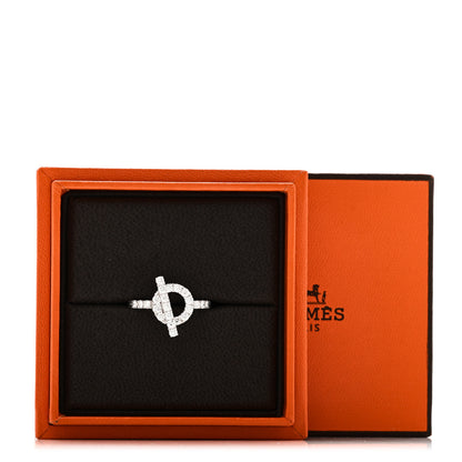 Hermes 18K White Gold Diamond Finesse Ring 51 5.75 6 of 6