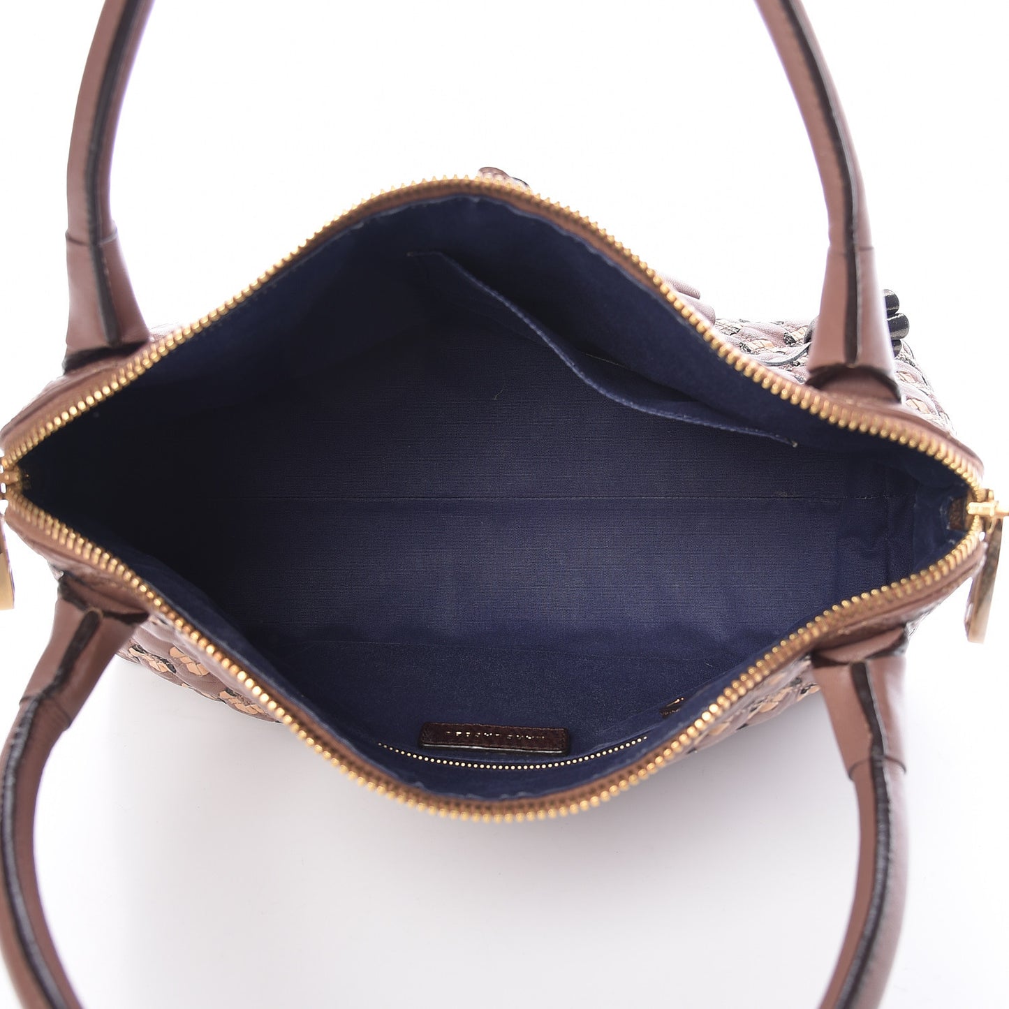 Calfskin Quilted Jena Tassel Tote Brown