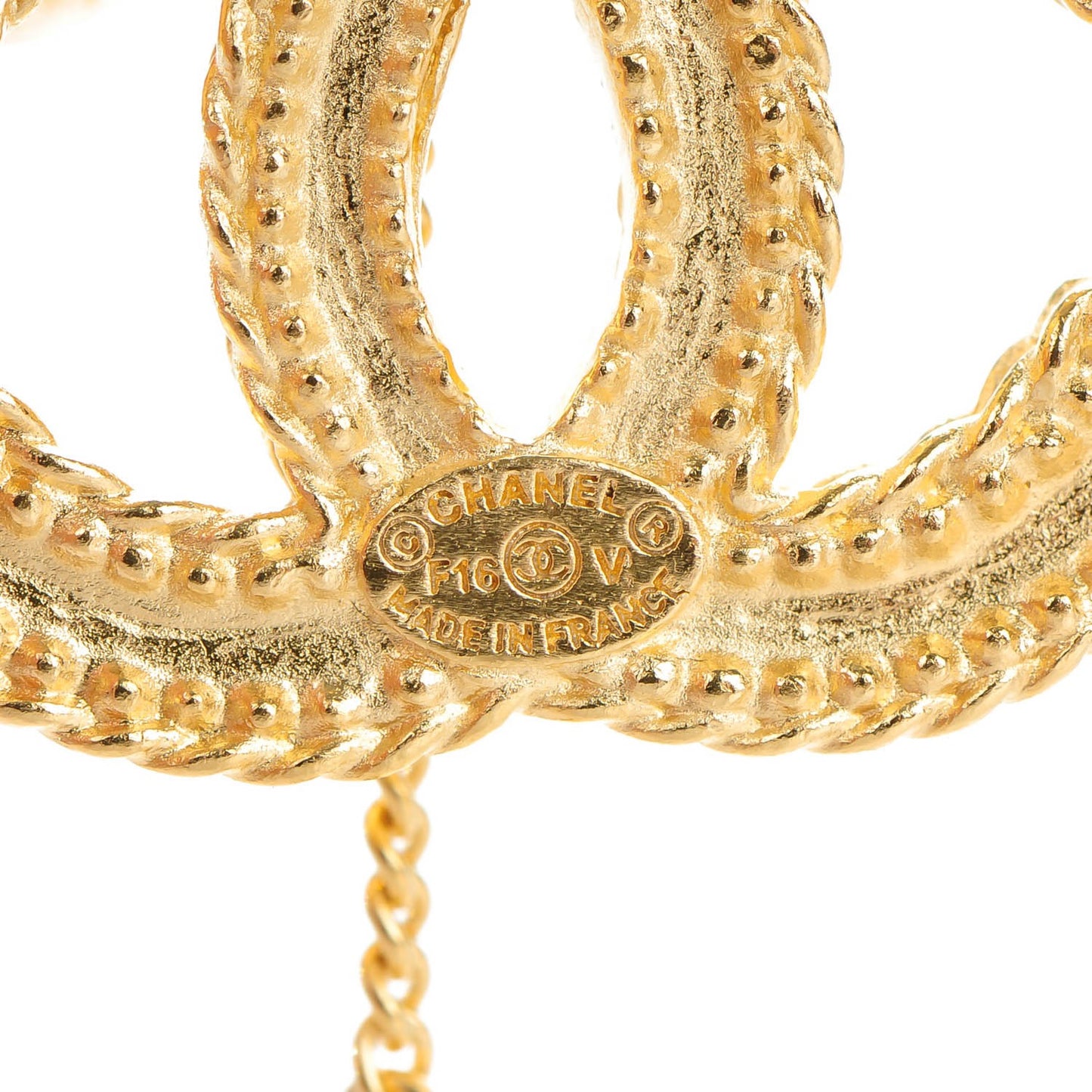 CC Drop Earrings Matte Gold