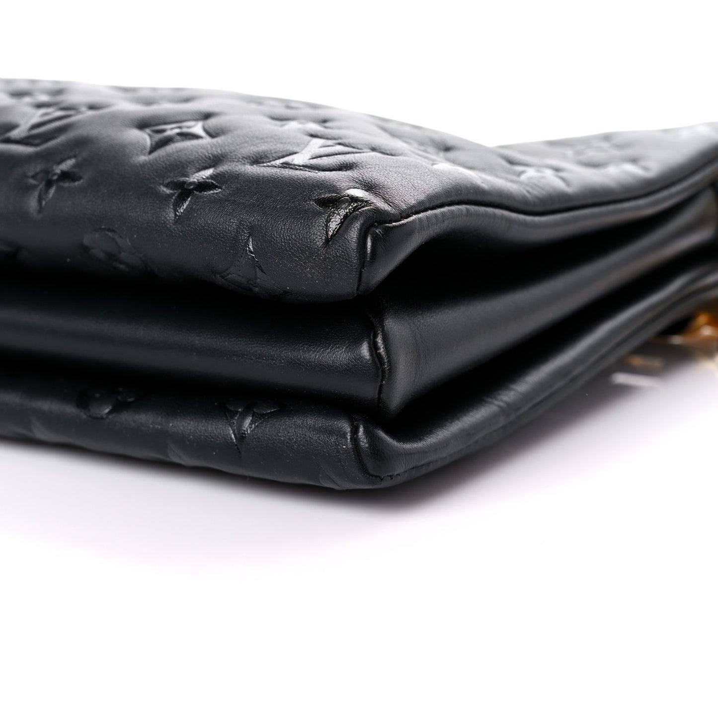 Lambskin Embossed Monogram Coussin MM Black
