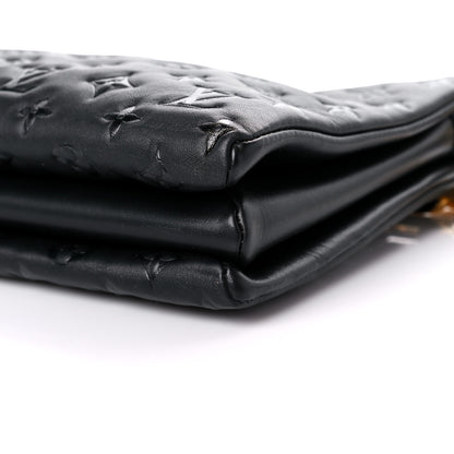 Louis Vuitton Lambskin Embossed Monogram Coussin MM Black 9 of 9