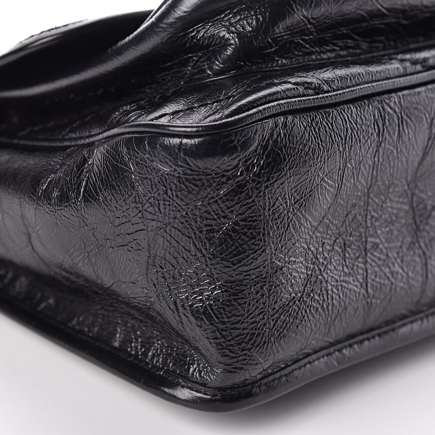 Saint Laurent Crinkled Calfskin Matelasse Monogram Medium Niki Chain Satchel Black 9 of 11