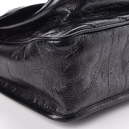 Saint Laurent Crinkled Calfskin Matelasse Monogram Medium Niki Chain Satchel Black 9 of 11