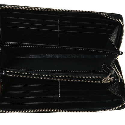 Balenciaga Agneau Arena Logo Multicolor Print Bazar Continental Zip Around Wallet Black Multicolor 6 of 10