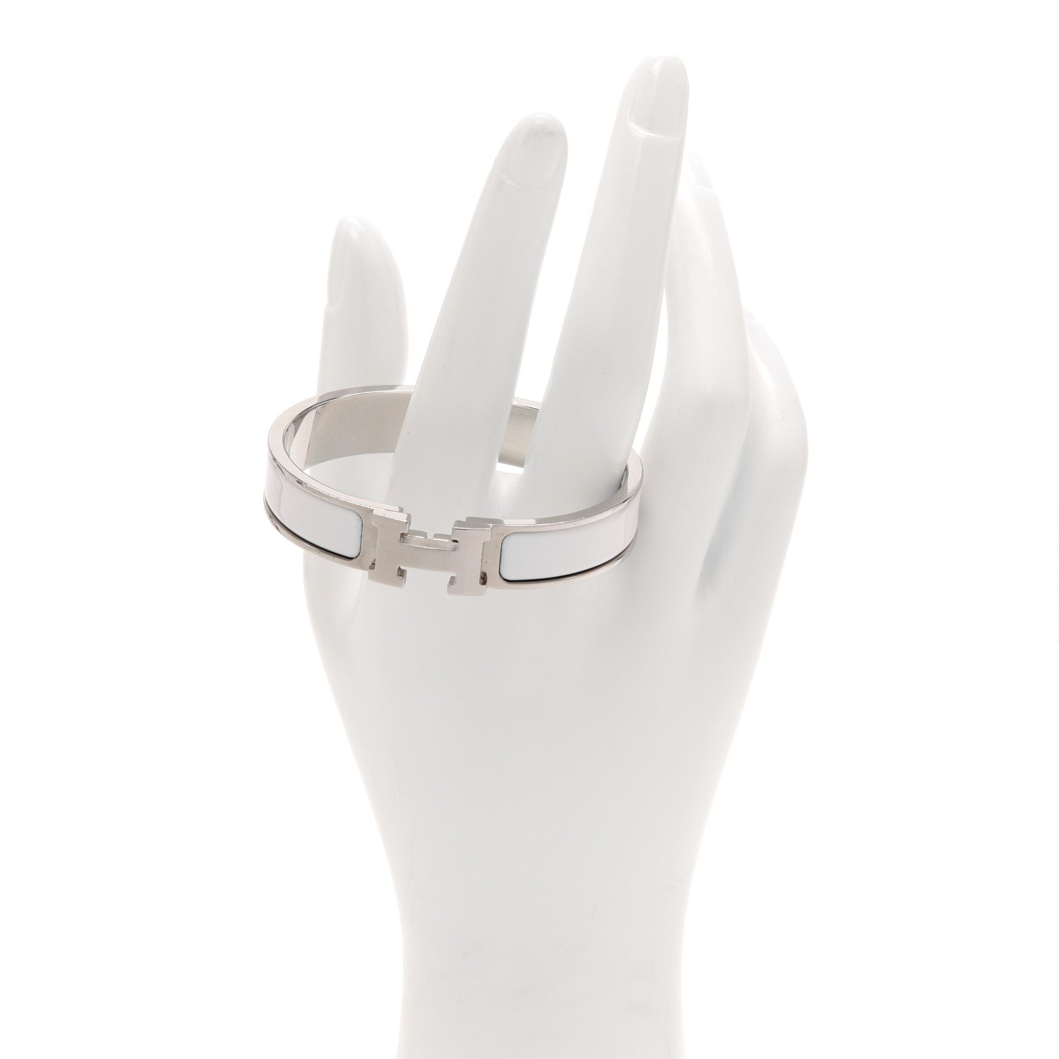 Hermes Enamel Narrow Clic Clac H Bracelet PM White 2 of 5