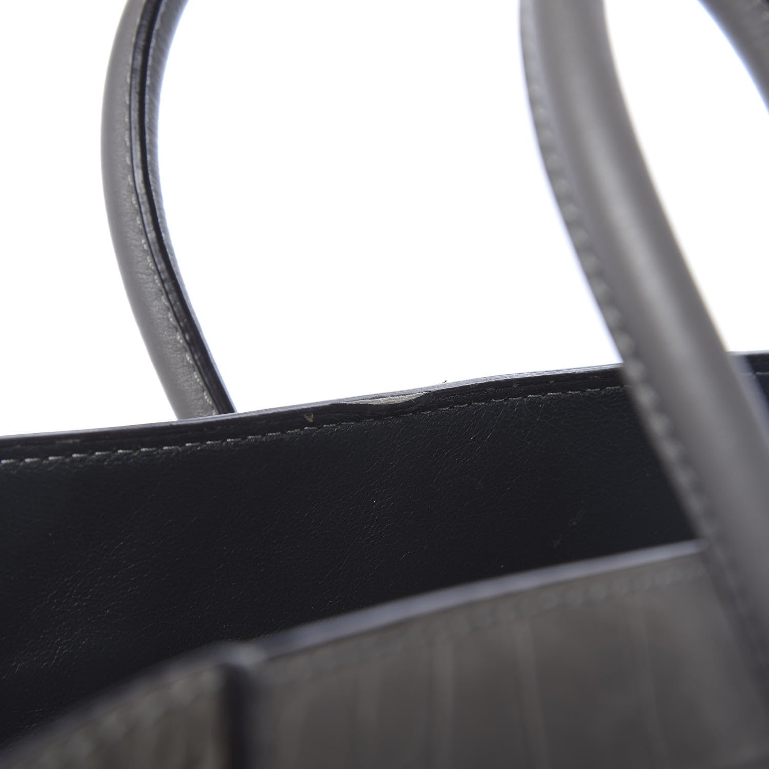 Celine Crocodile Embossed Nubuck Medium Phantom Luggage Grey 15 of 17