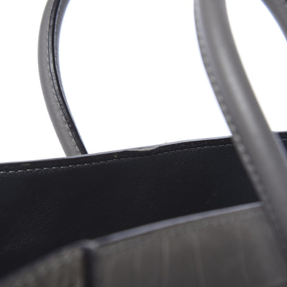 Celine Crocodile Embossed Nubuck Medium Phantom Luggage Grey 15 of 17