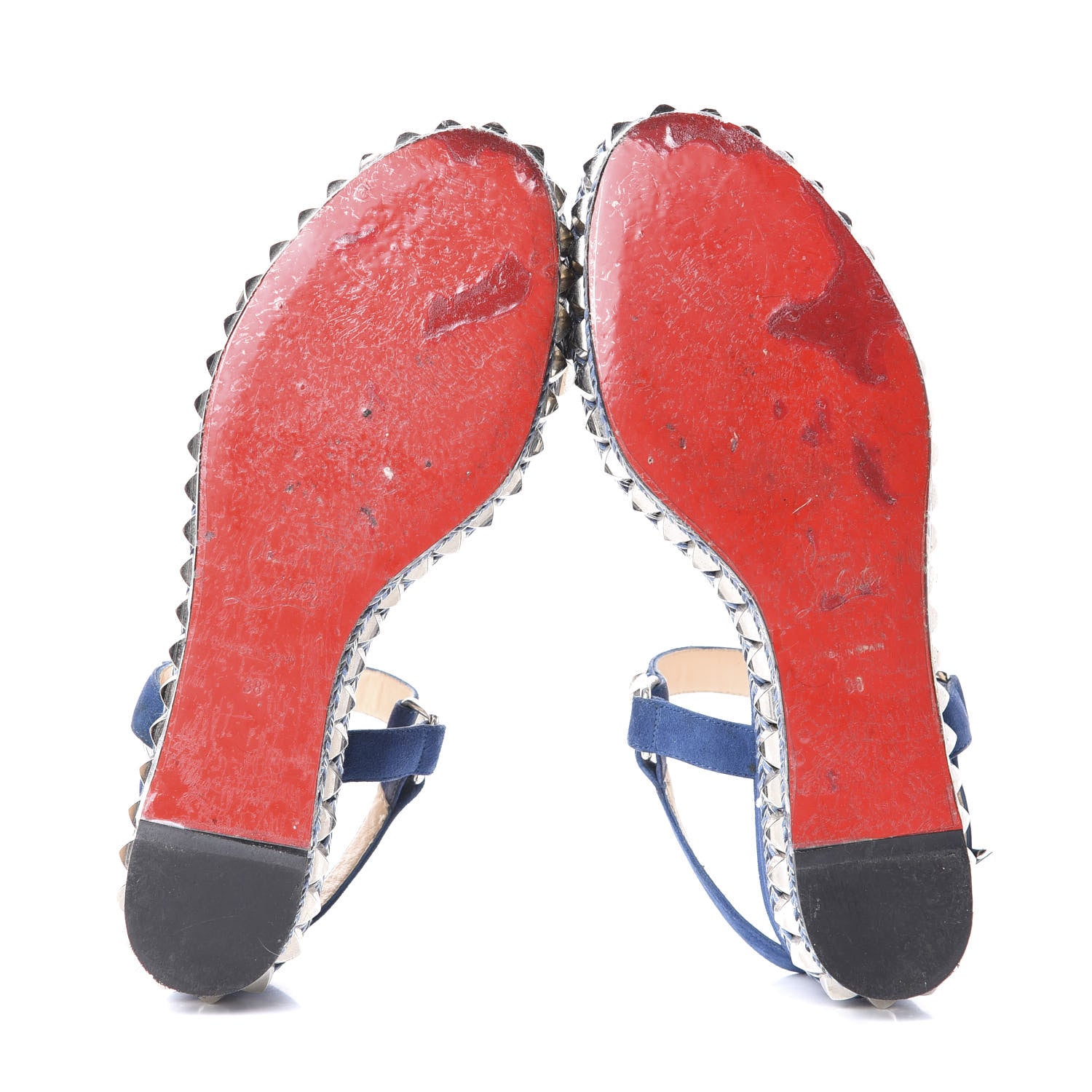Christian Louboutin Veau Velours Cataclou 60 Platform Sandals 38 Blue 6 of 10