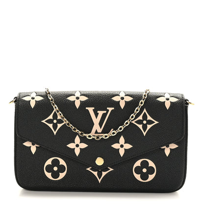 Louis Vuitton Empreinte Monogram Giant Felicie Pochette Black Beige 3 of 9