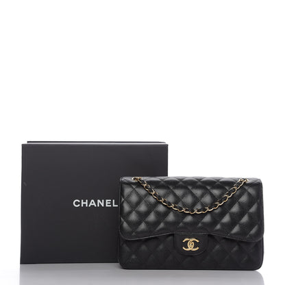 Chanel Caviar Quilted Jumbo Double Flap Black 11 of 11