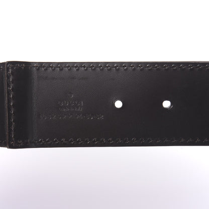 Gucci Calfskin Monogram Belt 80 32 Black Brown 3 of 6