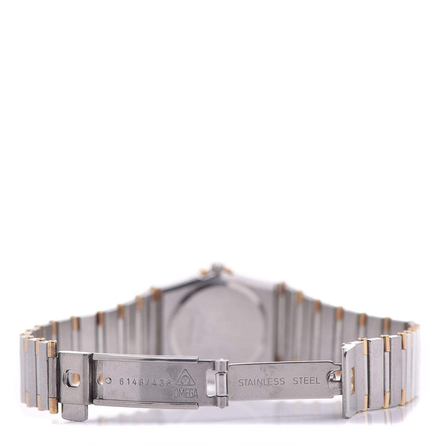 Stainless Steel 18K Yellow Gold Diamond Bezel 22mm Constellation Quartz Watch Champagne 895.1080.1