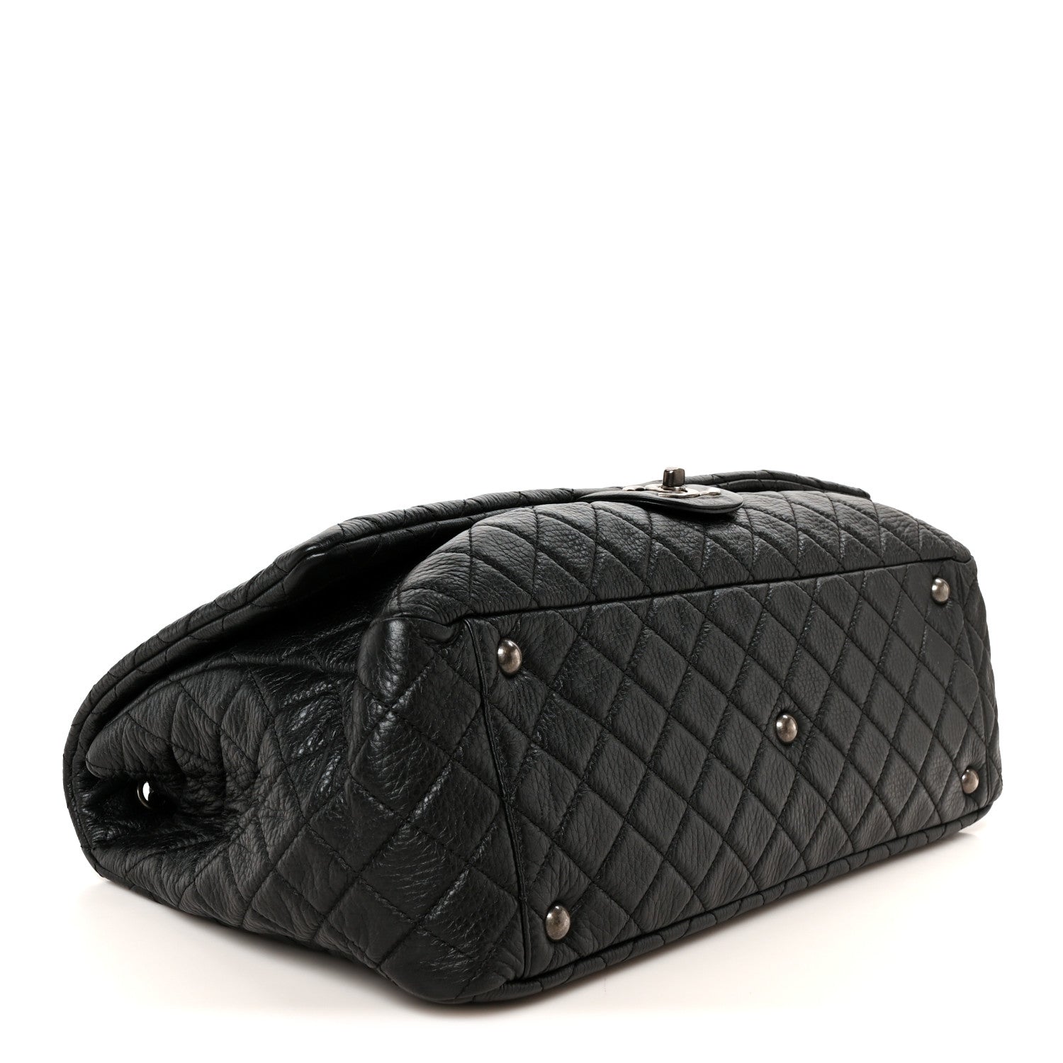 Chanel Calfskin Quilted Small XXL Travel Flap Bag Black 3 of 10