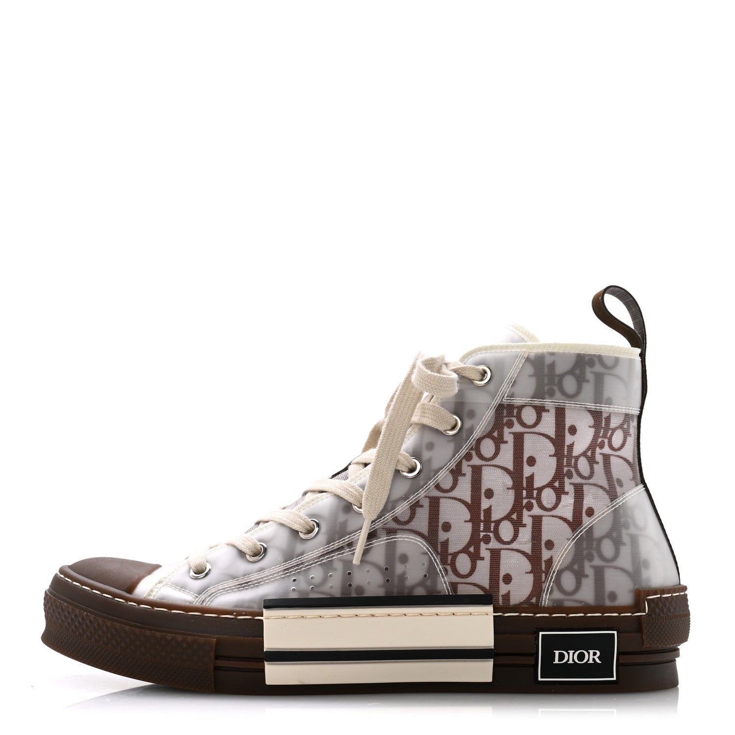Christian Dior Technical Canvas Oblique Mens B23 High Top Sneakers 42 Brown Beige 1 of 10