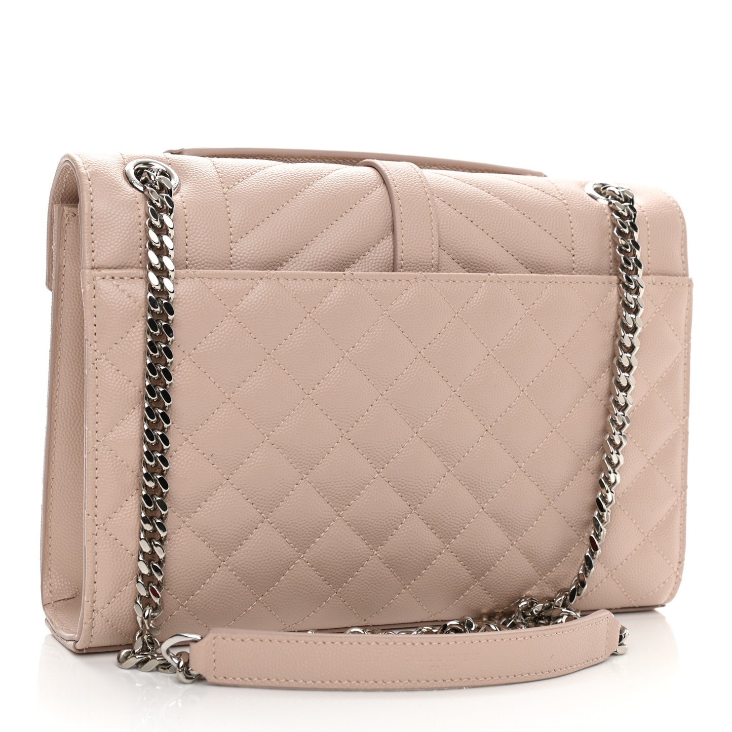 Grain De Poudre Textured Mixed Matelasse Medium Triquilt Monogram Satchel Marble Pink