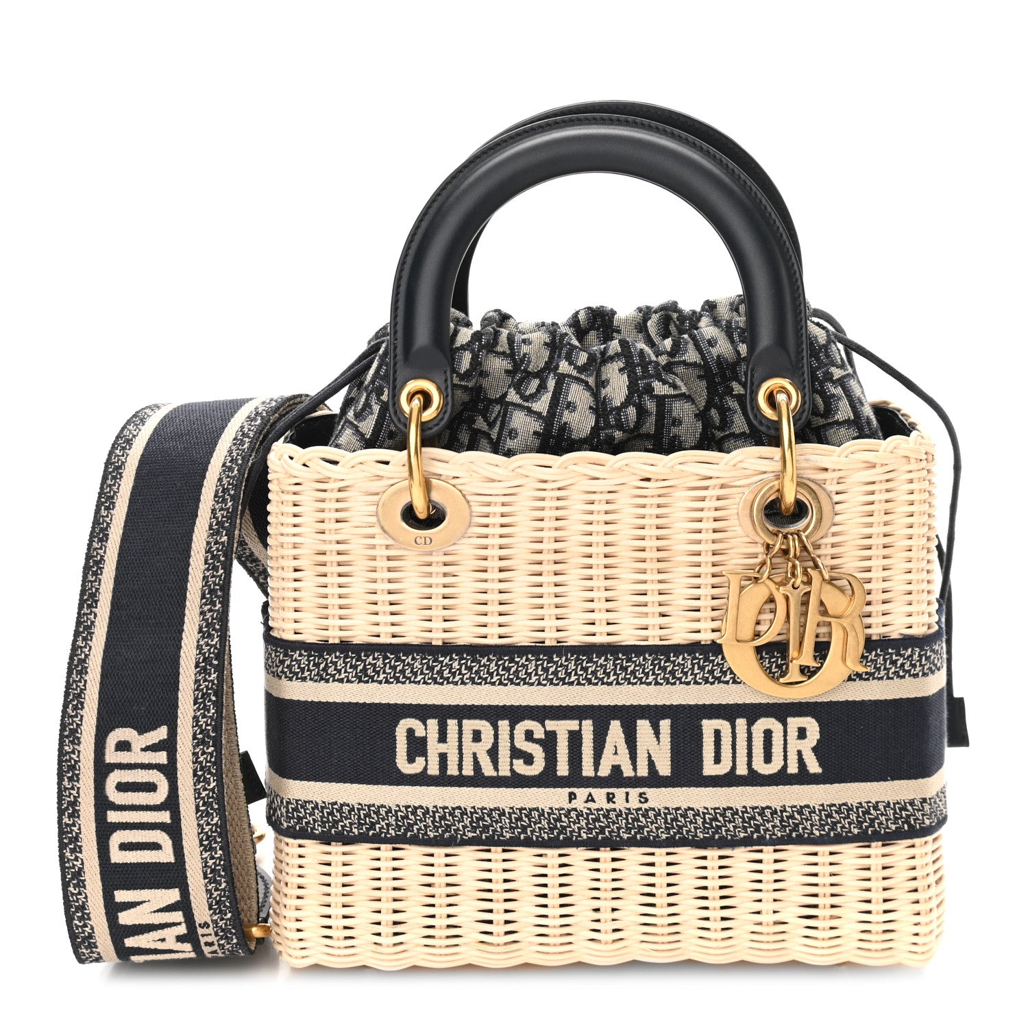 Christian Dior Wicker Oblique Medium Lady Dior Bag Blue 1 of 9