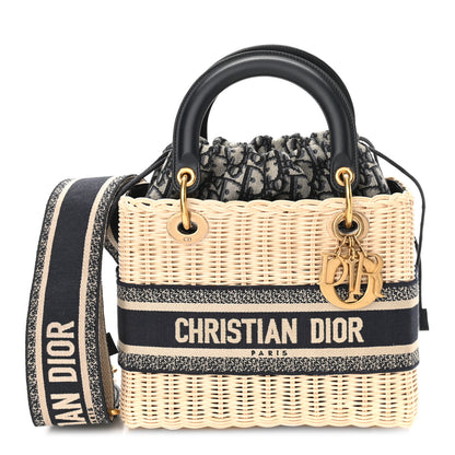 Christian Dior Wicker Oblique Medium Lady Dior Bag Blue 1 of 9