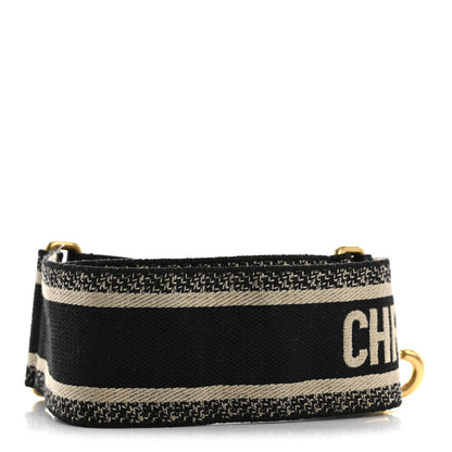 Christian Dior Canvas Embroidered Shoulder Strap Black 2 of 8