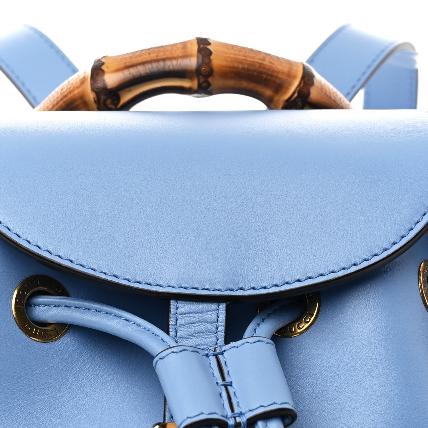 Gucci Calfskin Bamboo Backpack Mineral Blue 8 of 11