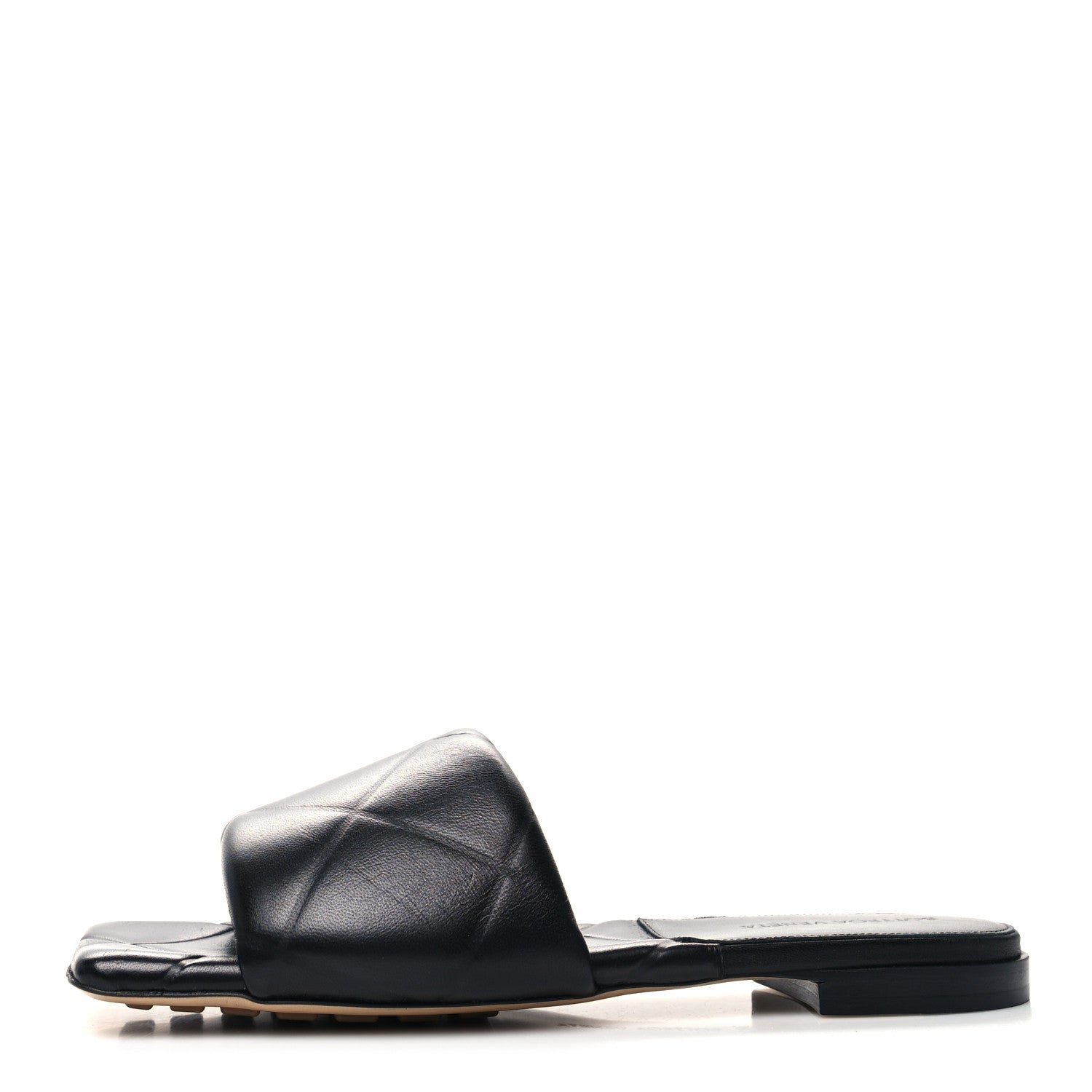 Bottega Veneta Nappa Quilted Rubber Lido Flat Sandals 38.5 Black 1 of 7