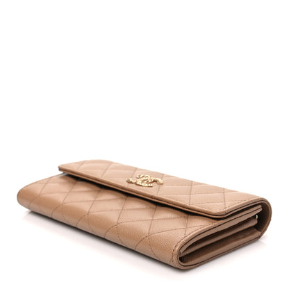 Chanel Caviar Quilted Multi Chain CC Large Gusset Flap Wallet Brown 9 of 9