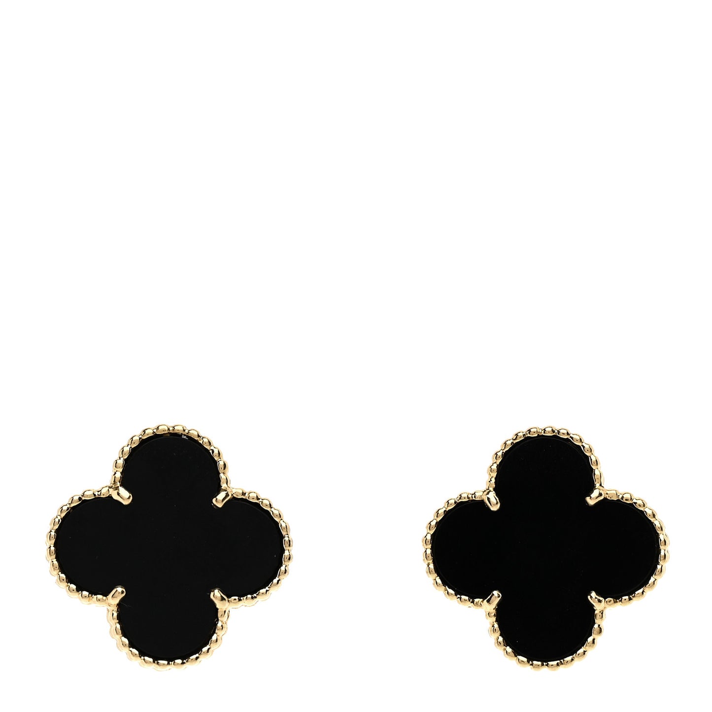 18K Yellow Gold Black Onyx Magic Alhambra Earrings