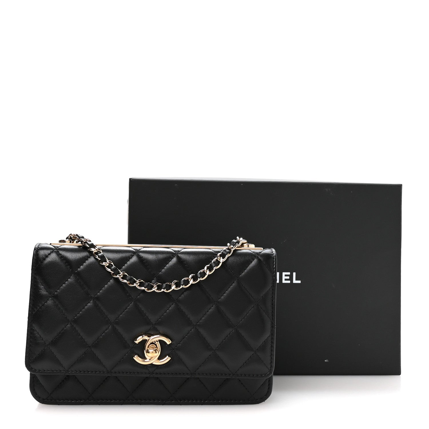 Chanel Lambskin Quilted Trendy CC Wallet On Chain WOC Black 11 of 11