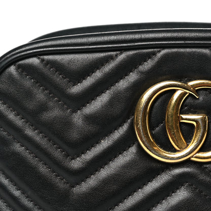Gucci Calfskin Matelasse Small GG Marmont Chain Shoulder Bag Black 11 of 11
