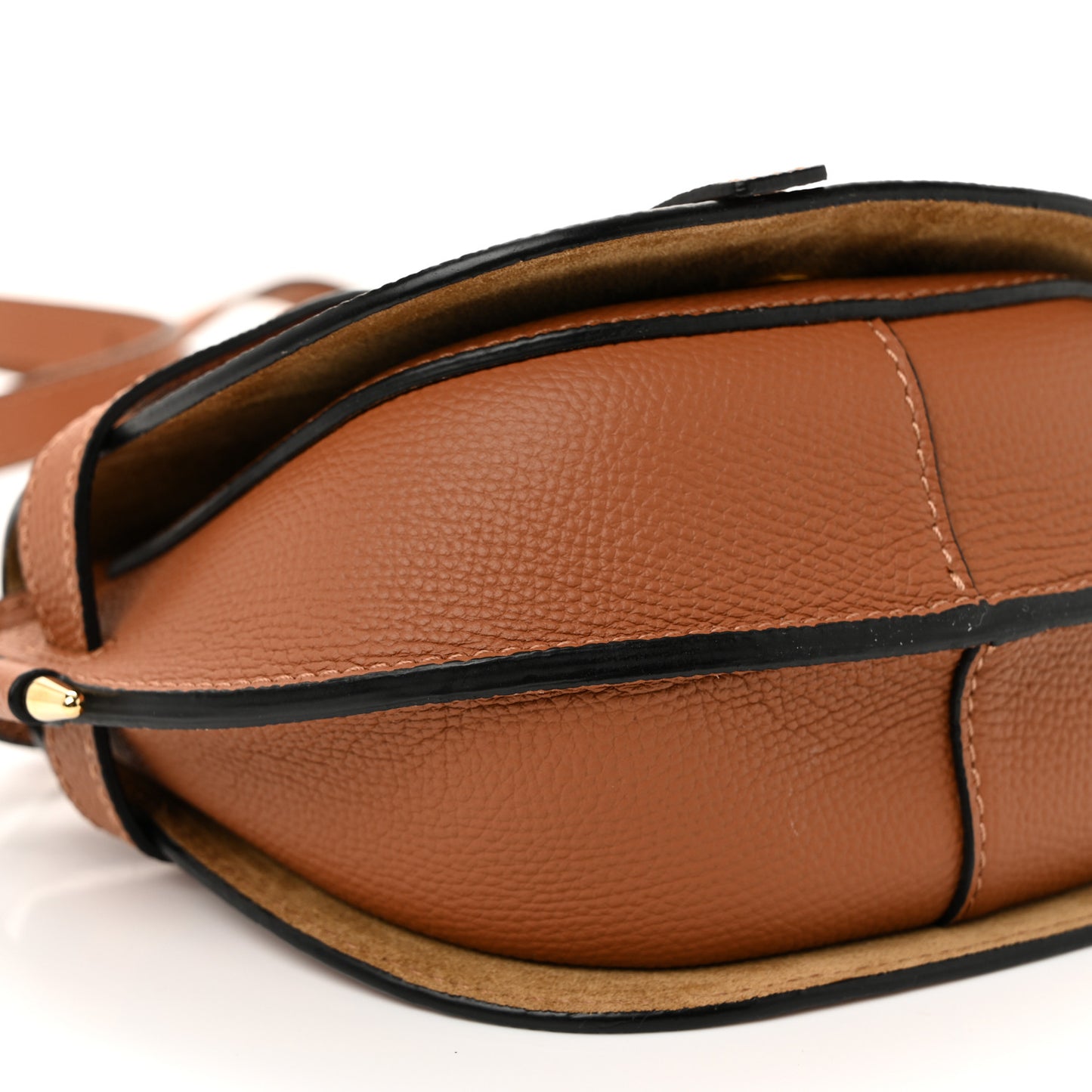 Pebble Grain Calfskin Mini Gate Dual Bag Tan