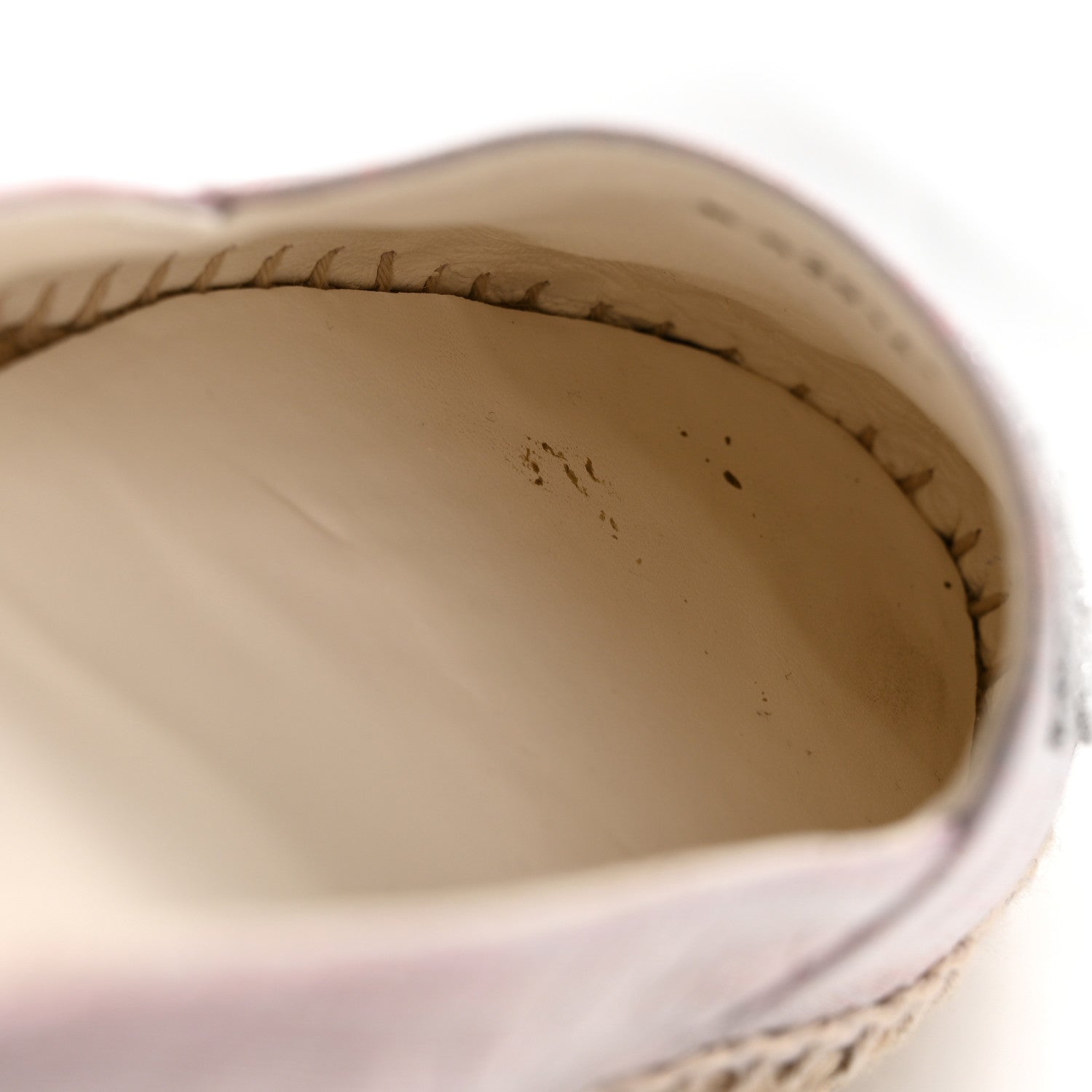 Chanel Laminated Lambskin Grosgrain Embroidered CC Espadrilles 37 Pink Silver Black 9 of 10