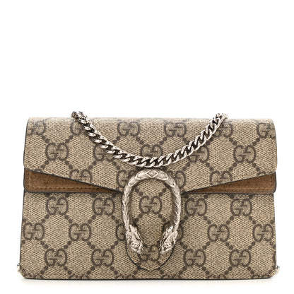 Gucci GG Supreme Monogram Super Mini Dionysus Shoulder Bag Taupe 1 of 9