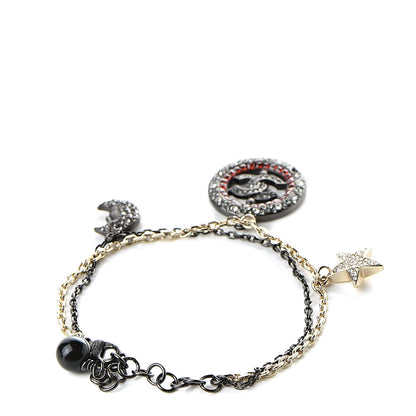Chanel Ruthenium Crystal CC Star Moon Bracelet Gold 3 of 6
