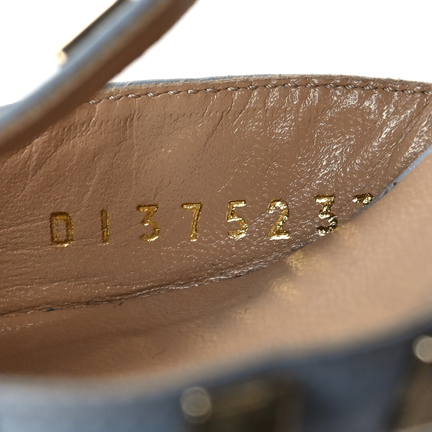 Calfskin Nappa Rockstud Ankle Strap 65mm Pumps 37.5 Water Sky