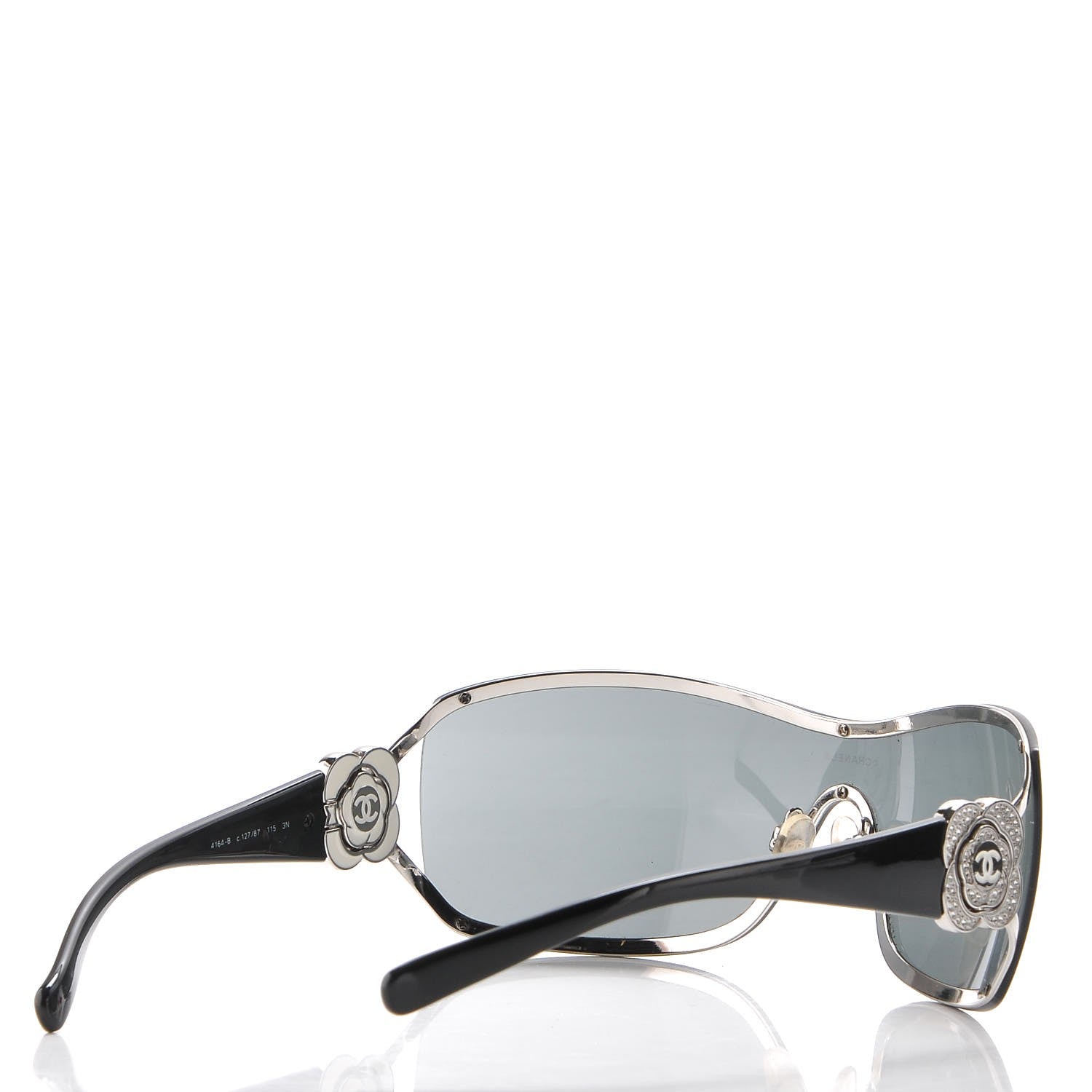 Chanel Swarovski Crystal Camellia CC Sunglasses 4164-B Black 4 of 7