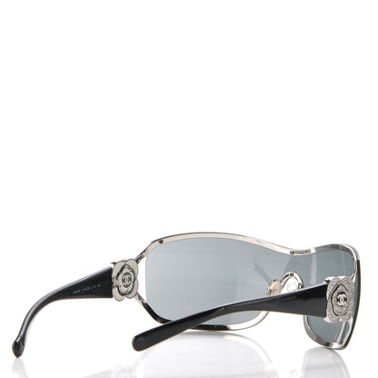 Chanel Swarovski Crystal Camellia CC Sunglasses 4164-B Black 4 of 7